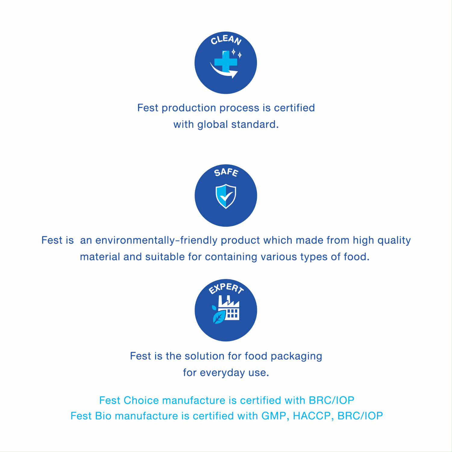 Fest food safety packaging